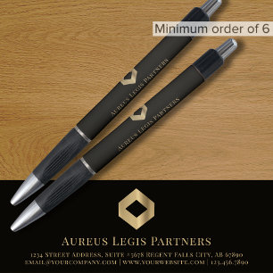 Stylo personnalisé noir et or avec logo
