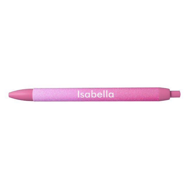 Stylo personnalisé par parties scintillantes roses (Devant)