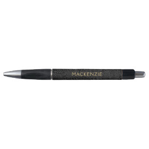 Stylo Personnalisé Vintage Floral noir Botanique