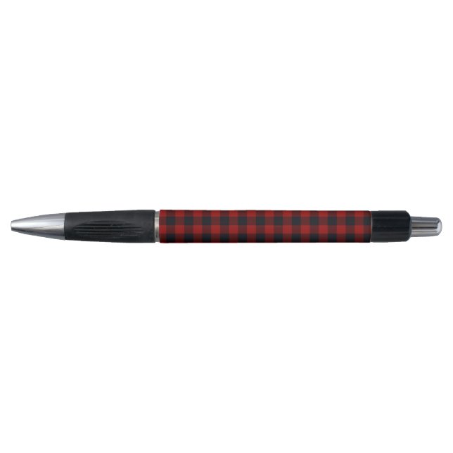 Stylo Plaid de buffle rouge et noir (Devant)