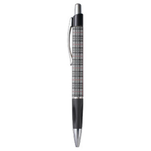Stylo Plaid de pixel dans le gris avec la rayure rouge