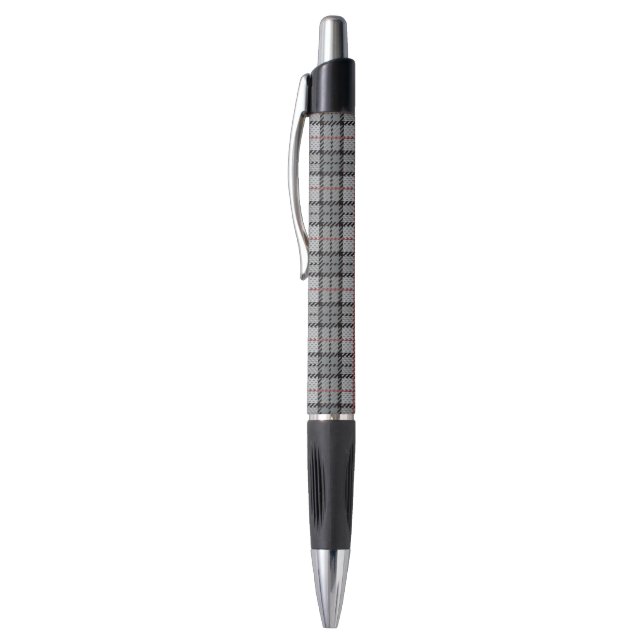 Stylo Plaid de pixel dans le gris avec la rayure rouge (Haut (Vertical))
