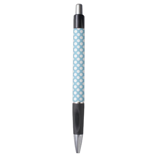 Stylo Pois Bleus, Motif Pointe Polka, Points, Pointe (Devant (Vertical))