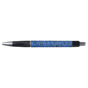 Stylo Pois de chien noir et blanc Pointe Polka sur le bl