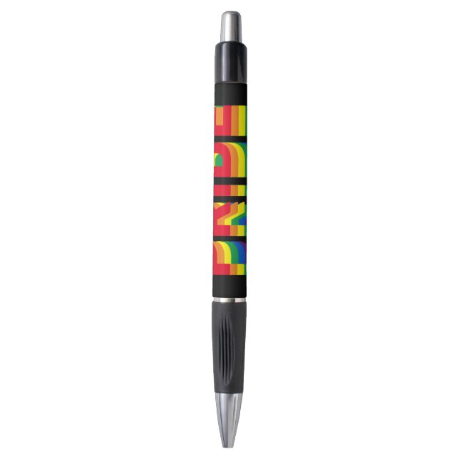 Stylo Pride lgbt lgbtq queer gay rainbow retro black (Devant (Vertical))