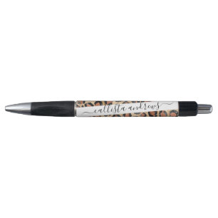 Stylo Prince d'Or noir Brown Leopard