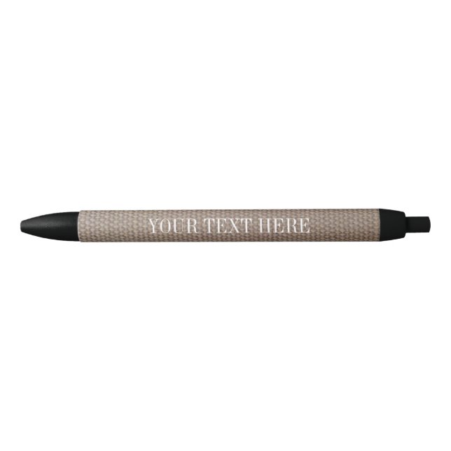 Stylo promo design burlap élégant avec texte perso (Devant)