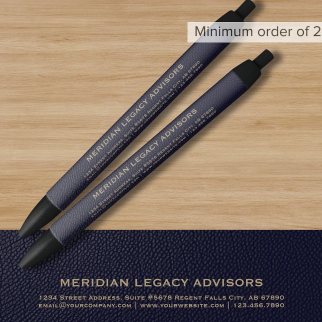 Stylo promotionnel bleu marine et or personnalisé (Créateur téléchargé)
