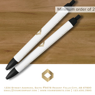 Stylo promotionnel minimaliste en or blanc