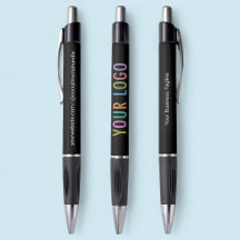 Stylo promotionnel noir avec logo d'entreprise
