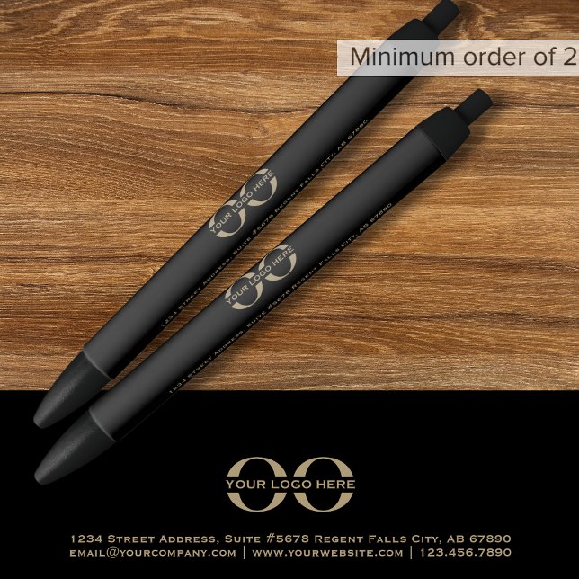 Stylo promotionnel noir personnalisé avec logo (Créateur téléchargé)