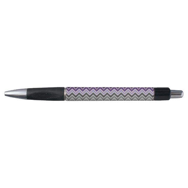 Stylo Purple et Grey Chevron (Devant)