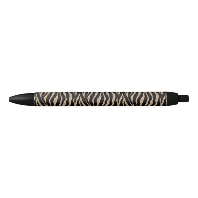 Stylo rayé d'or et de zèbre noir (Devant)