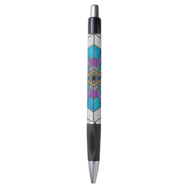 Stylo Rayon en verre de teint bleu et violet (Devant (Vertical))