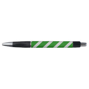 Stylo Rayure Verte Pailletée