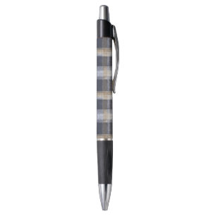 Stylo Rayures Carreaux Crème Bleu