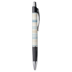 Stylo Rayures Crème Bleu de Plage