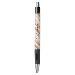 Stylo Rayures Latte Crème Citrouille Pêche