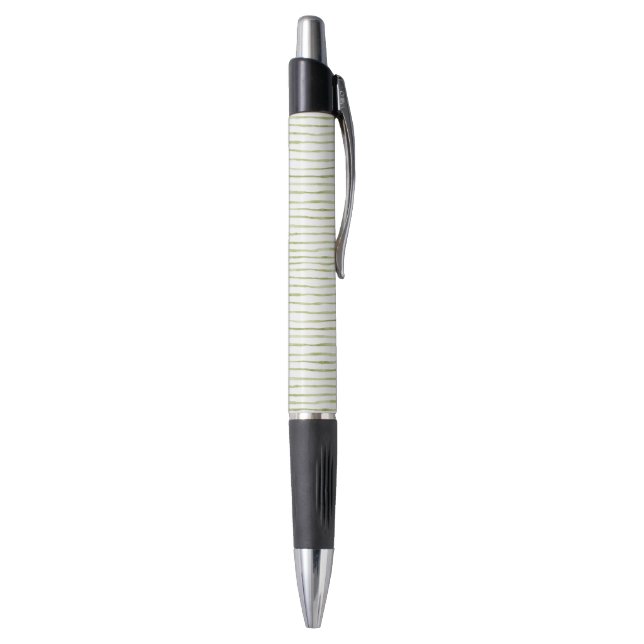 Stylo Rayures Vertes Blanches   (Bas (Vertical))