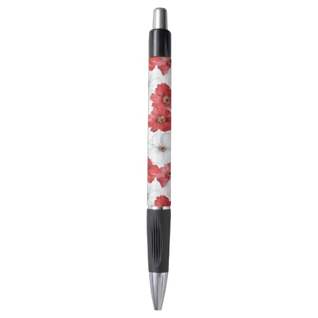 Stylo Red White Flowers Wedding (Devant (Vertical))