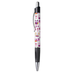 Stylo rétro motif coloré d'oiseau de hibou