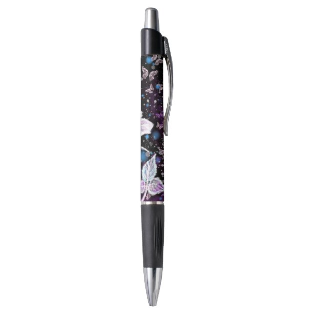 Stylo rose et papillons (Bas (Vertical))