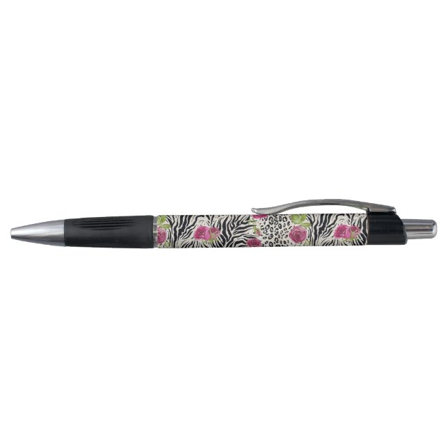 Stylo Roses sur le motif animal (Haut)