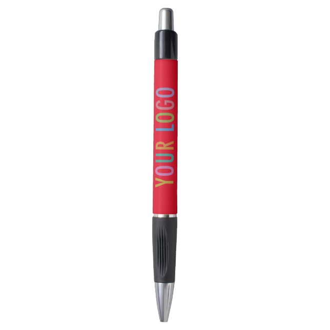 Stylo rouge avec encre noire Logo d'affaires Promo (Devant (Vertical))