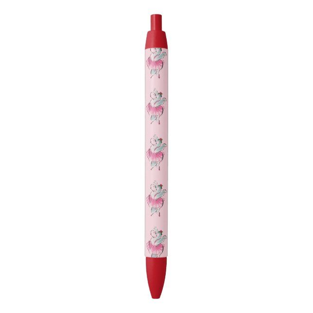 Stylo Rouge "Ballerine d'hippopotame " (devant Vertical)
