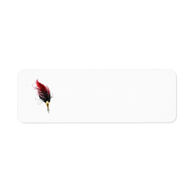Stylo rouge en plumes avec nib or (Devant)