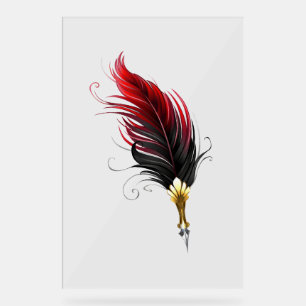 Stylo rouge en plumes avec nib or