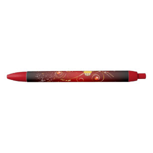 Stylo Rouge Hibou mignon de Noël avec des flocons de neige