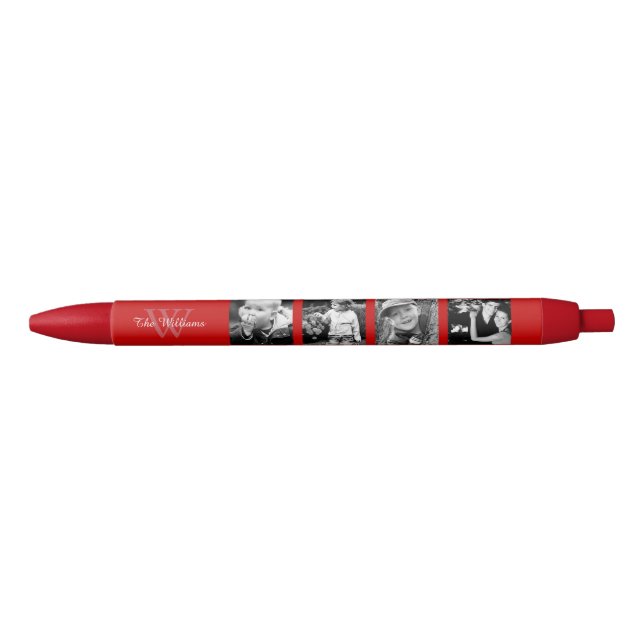 Stylo Rouge Monogramme rouge et collage photo (Devant)