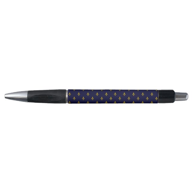 Stylo Royal Blue Fleur De Lis Motif (Devant)