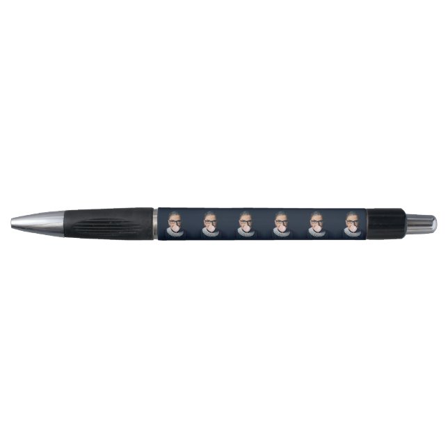 Stylo Ruth Bader Ginsburg souffler rose bulle gomme (Devant)