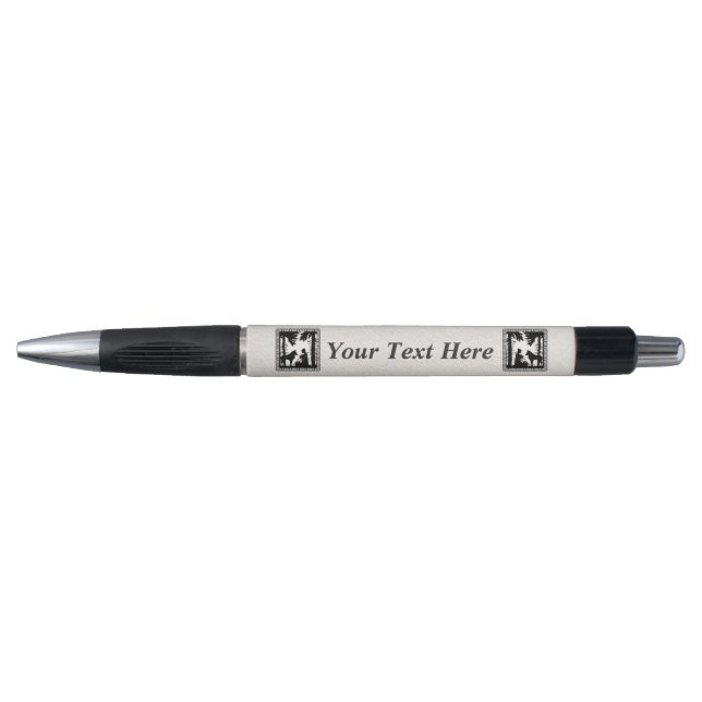 Stylo Silhouette Noire Trou Rouge Avec Bois Wolf (Devant)