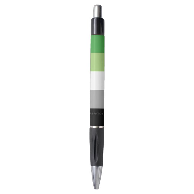 Stylo SlipperyJoe's Aromantic Pride Drapeau gay cadeaux  (Devant (Vertical))