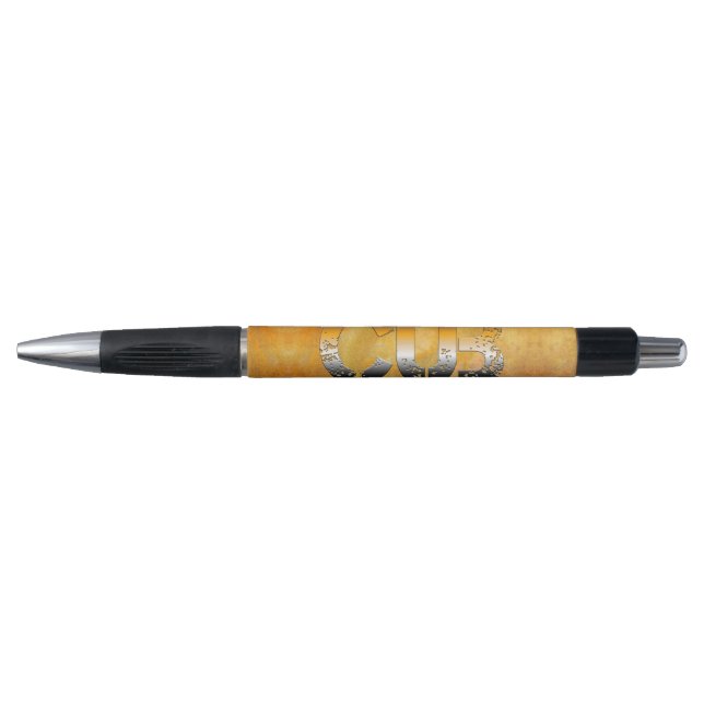 Stylo SlipperyJoe's petit ours mot orange-brun pro (Devant)