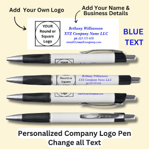 Stylo Société nom personnalisé téléphone email, Texte B