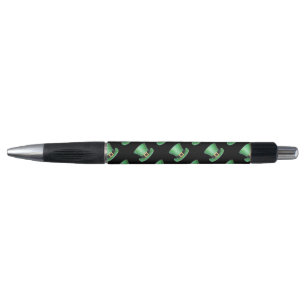 Stylo St Paddy's Day Vert Top Motif de chapeau sur Noir