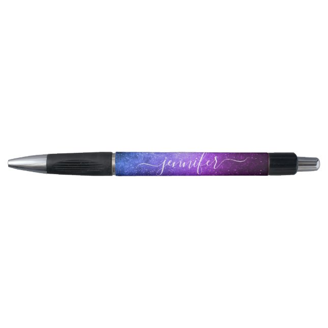 Stylo stylish chic purple glitters custom name (Devant)