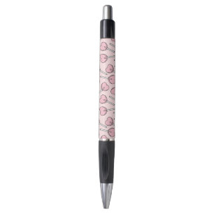 Stylo Sucettes roses, sucettes en forme de cœur, motif d