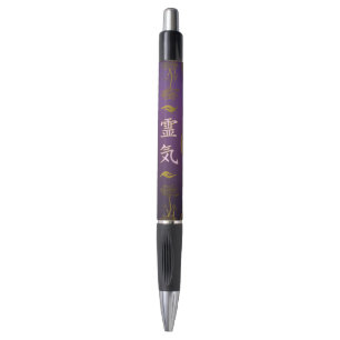 Stylo Symbole curatif d'or de mains de Reiki sur le