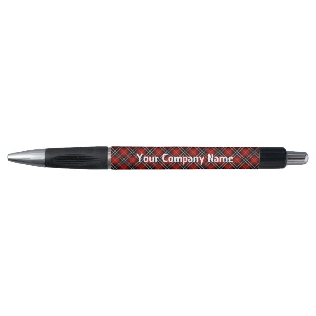 Stylo Tartan écossais rouge et noir (Devant)