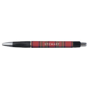 Stylo Tartan rustique rouge et vert Stewart