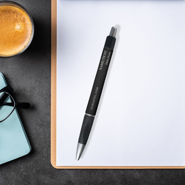 Stylo Texte du nom du site Web en noir blanc (Créateur téléchargé)