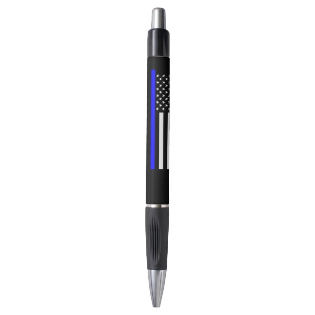 Stylo Thin Blue Line American Flag graphic on a (Devant (Vertical))