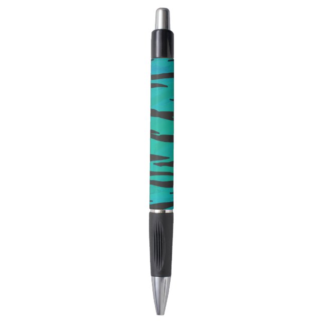 Stylo Tiger noir et Turquoise (Devant (Vertical))