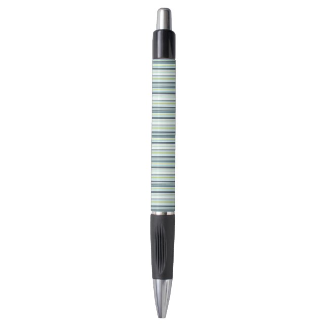 Stylo Tiny Stripes Classique en bleu marine et en kaki (Devant (Vertical))