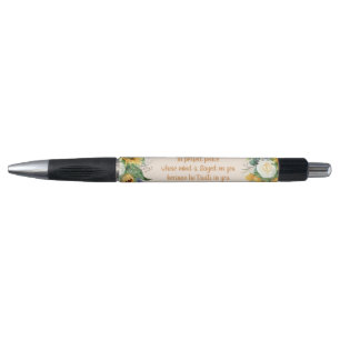 Stylo Tournesol Floral Bible Verse Garder la paix parfai